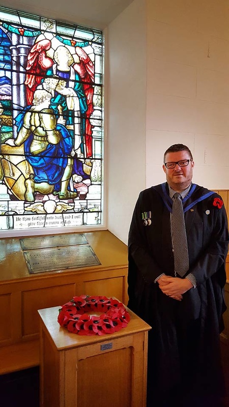 Alister Bell at Dromore NSP Church on Remembrance Sunday