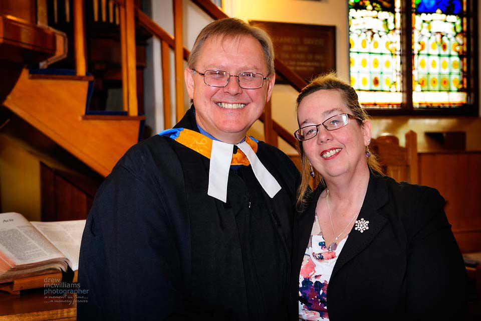 Rev Chris and Mrs Sandra Wilson at Dromore NSP Church, Co Down