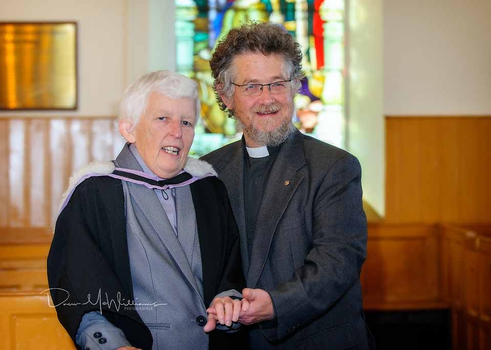 Rev Lena and Rev Brian Cockcroft photographed at Dromore Non-Subscribing Presbyterian Church